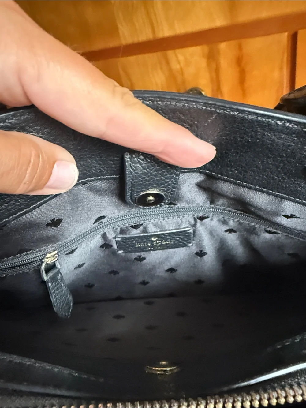 kate spade Black Pebbled Leather Satchel with Top Handles & Crossbody Strap